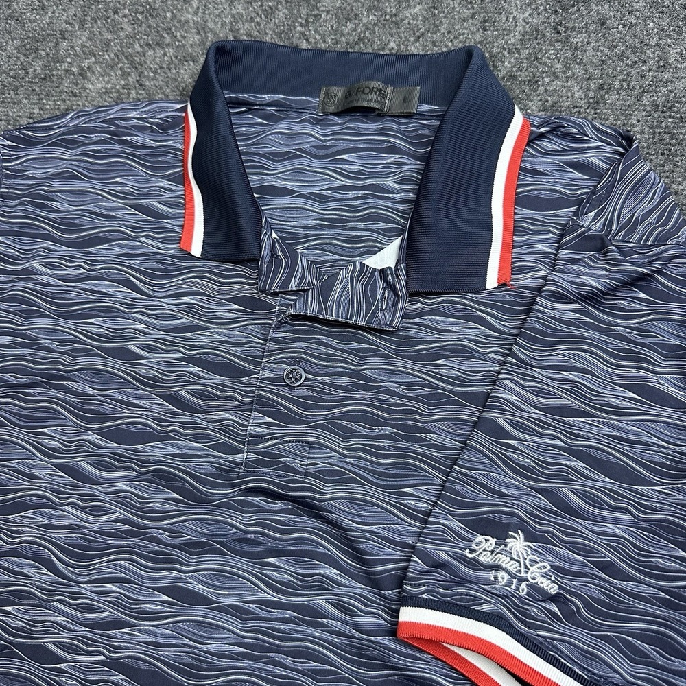 G/Fore Wave Tech Jersey Golf Polo Shirt Mens Large Slim Fit Stretch Performance